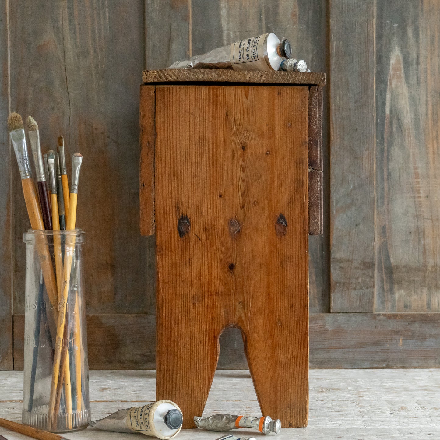 Pine Flip Top Stool