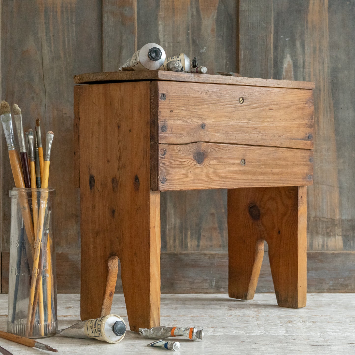 Pine Flip Top Stool