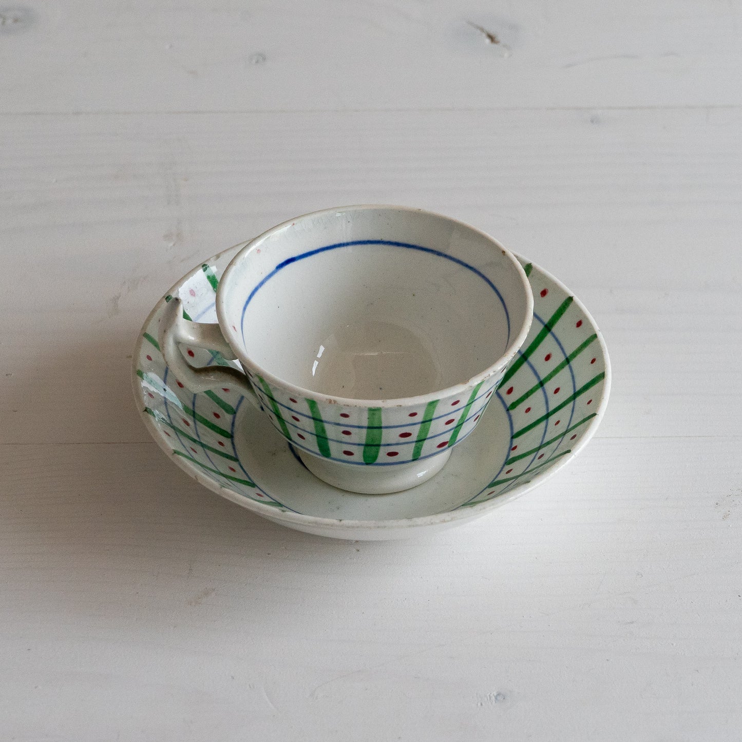 Pretty Little Hand Painted Cup and Saucer