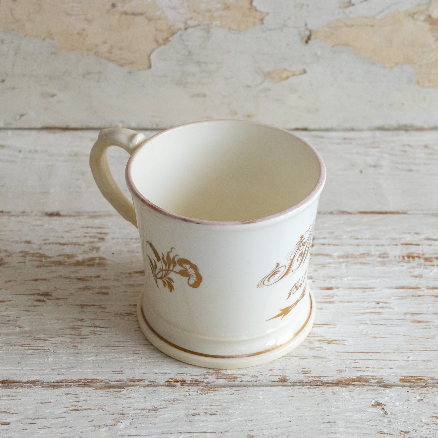 Pretty White and Gold Dated Mug