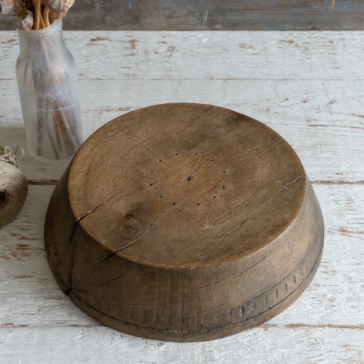 Round Rustic Wooden Block Stand