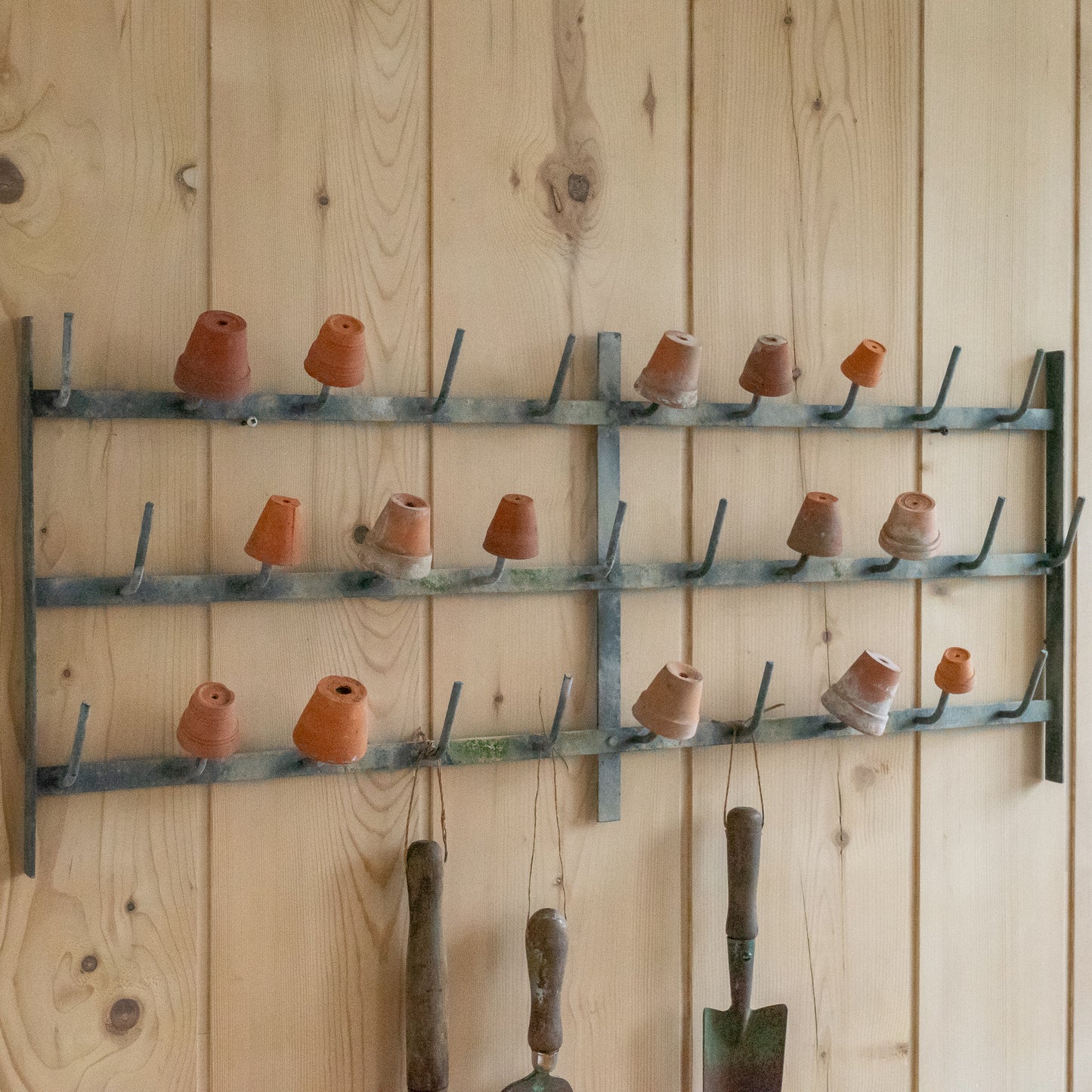 Rustic French Wall Hung Bottle Drying Rack