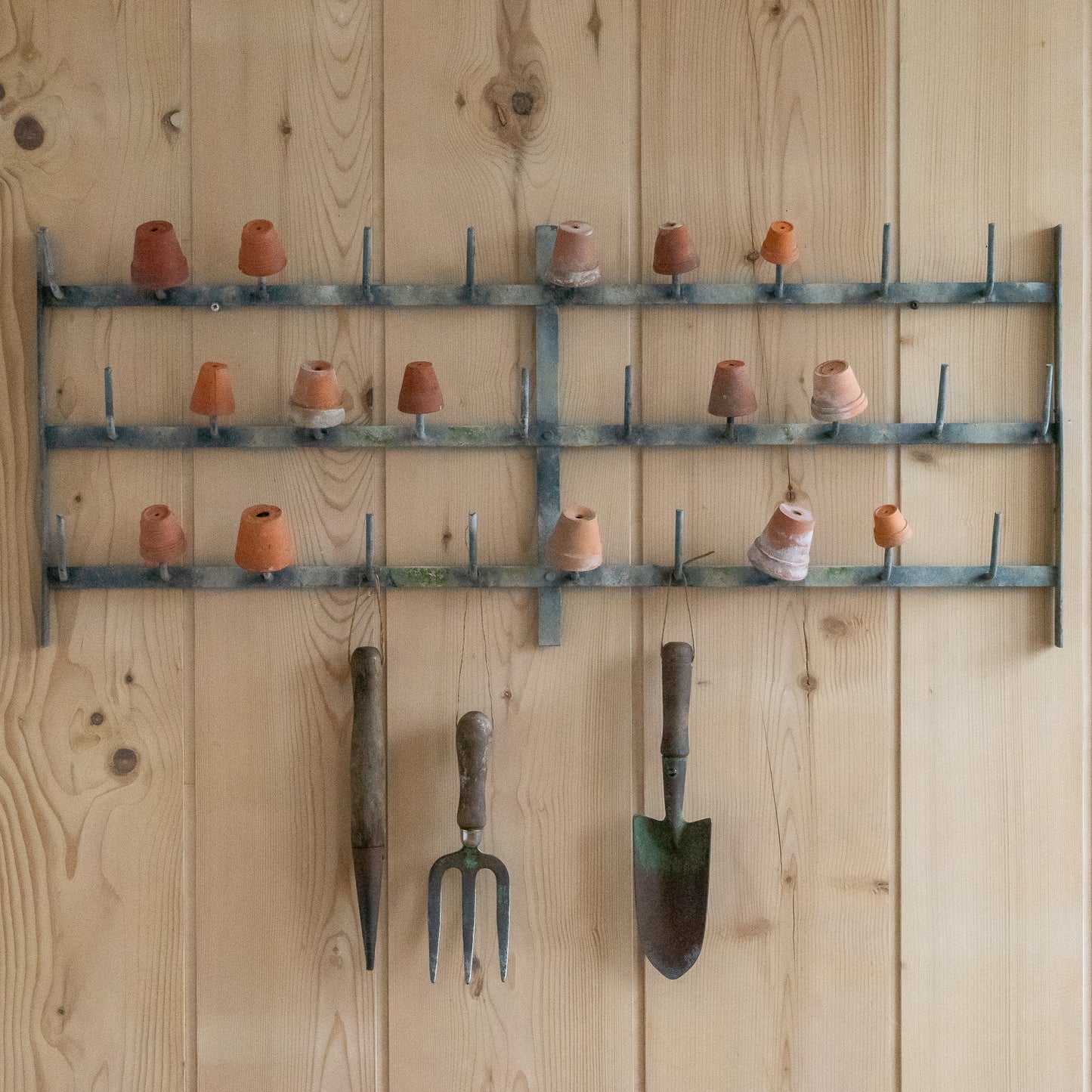 Rustic French Wall Hung Bottle Drying Rack