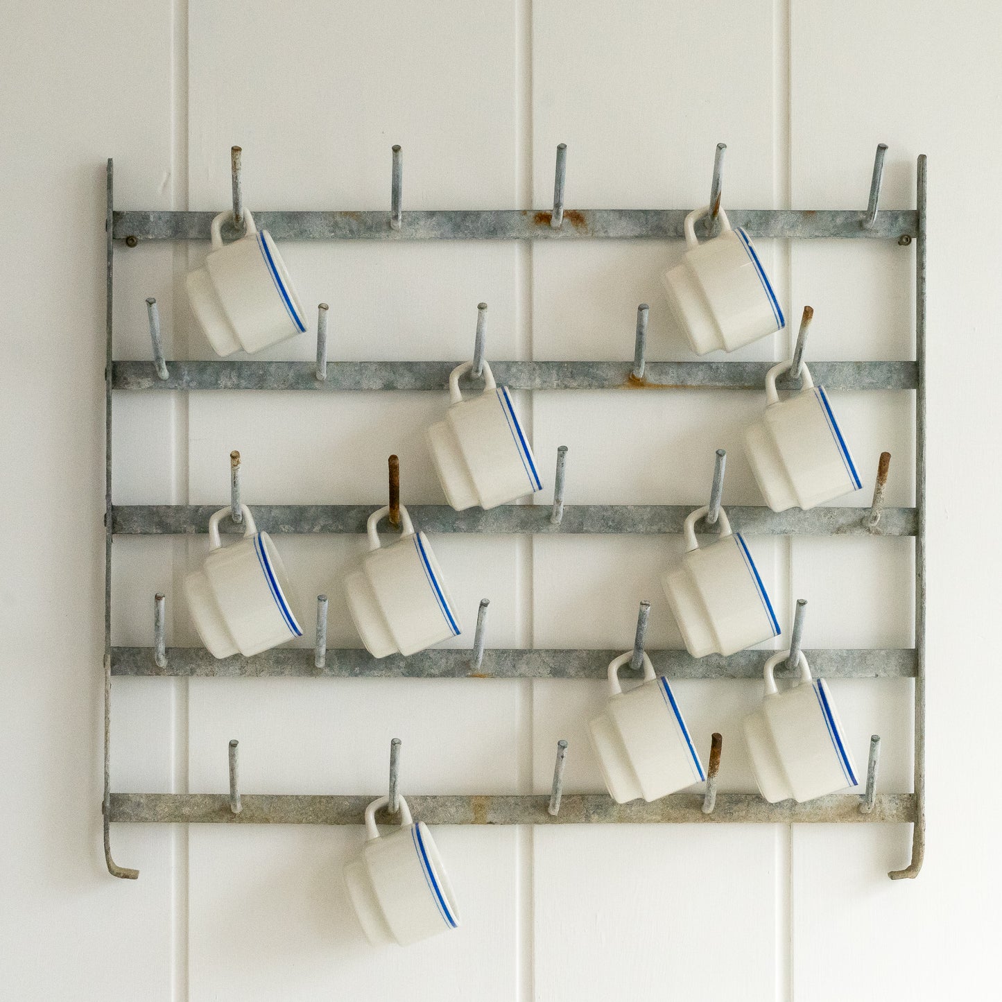 Rustic French Wall Hung Bottle Drying Rack