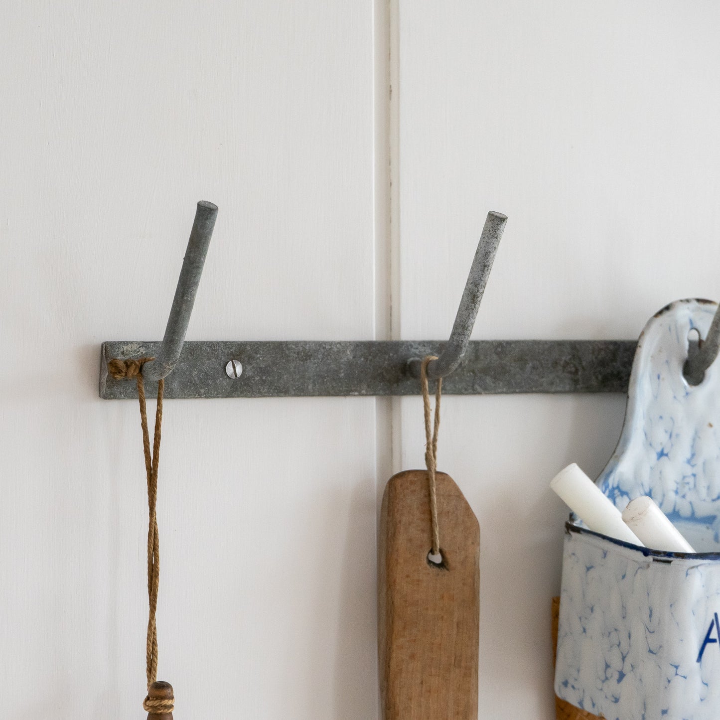 Rustic French Zinc Bottle Drying Rack Hooks