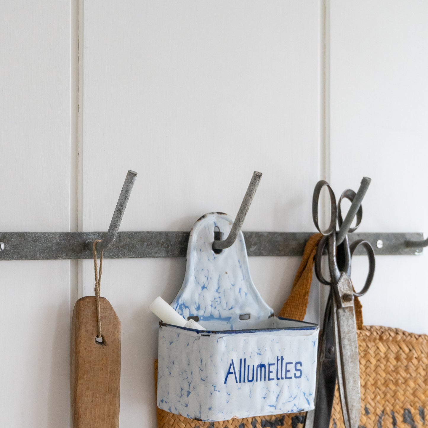 Rustic French Zinc Bottle Drying Rack Hooks