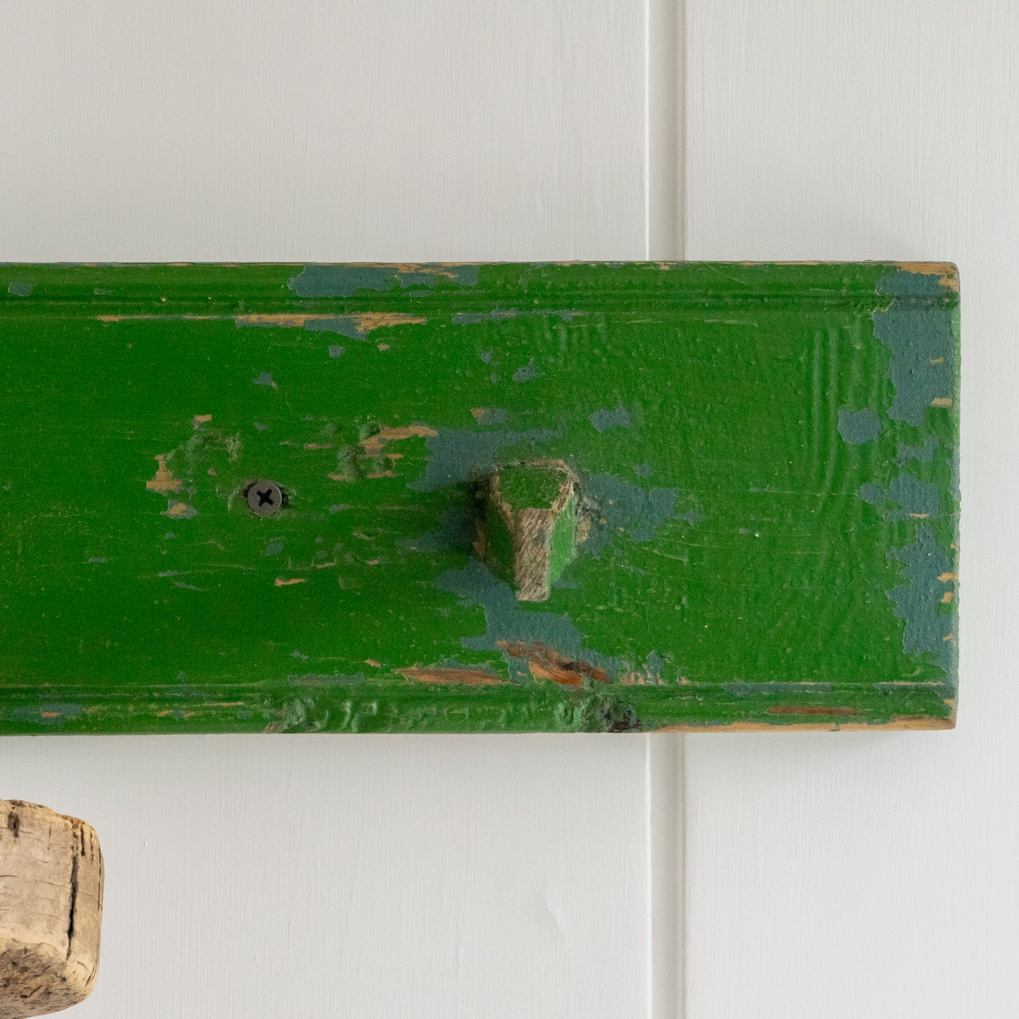Rustic Green Painted wooden Coat Hooks