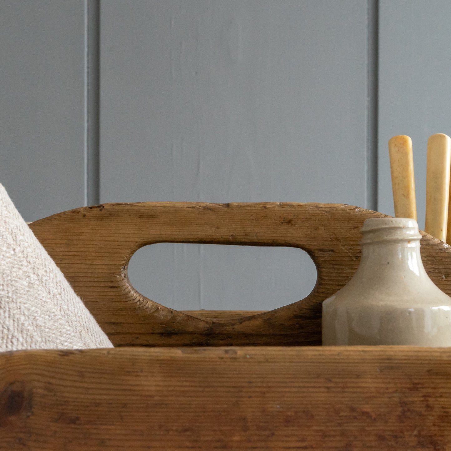Rustic Mellow Pine Cutlery Tray Caddy
