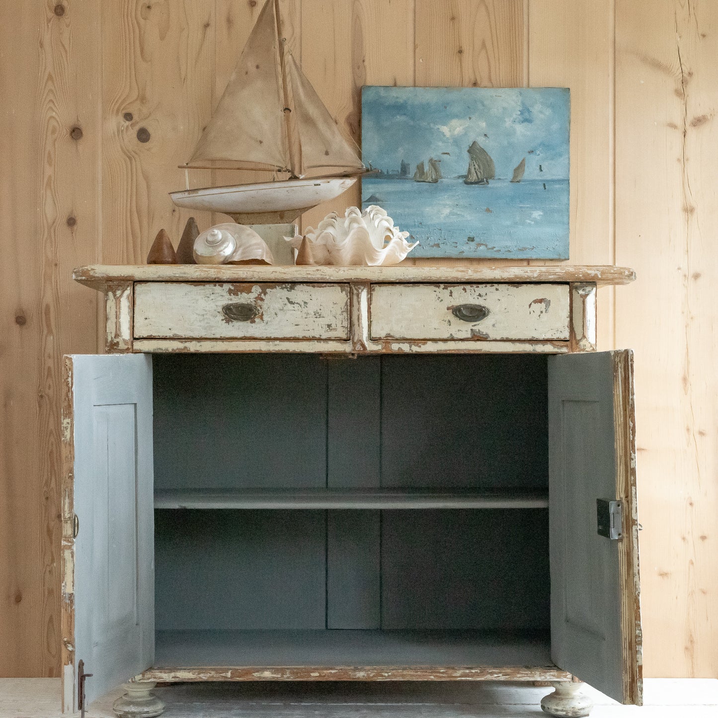 Rustic Original Cream Painted Cupboard