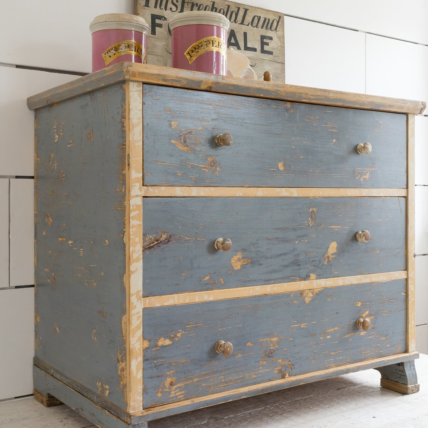 Rustic Original Painted Chest of Drawers