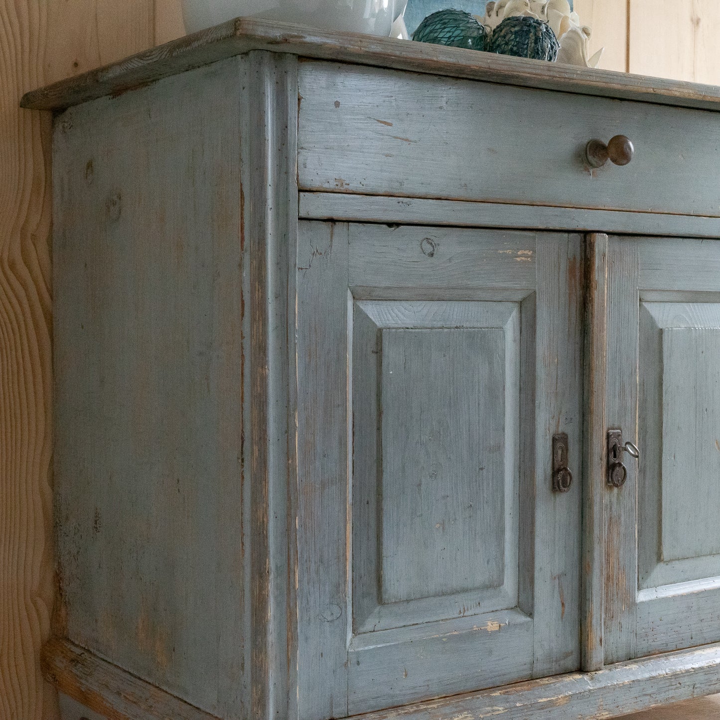 Rustic Original Painted Grey Cupboard