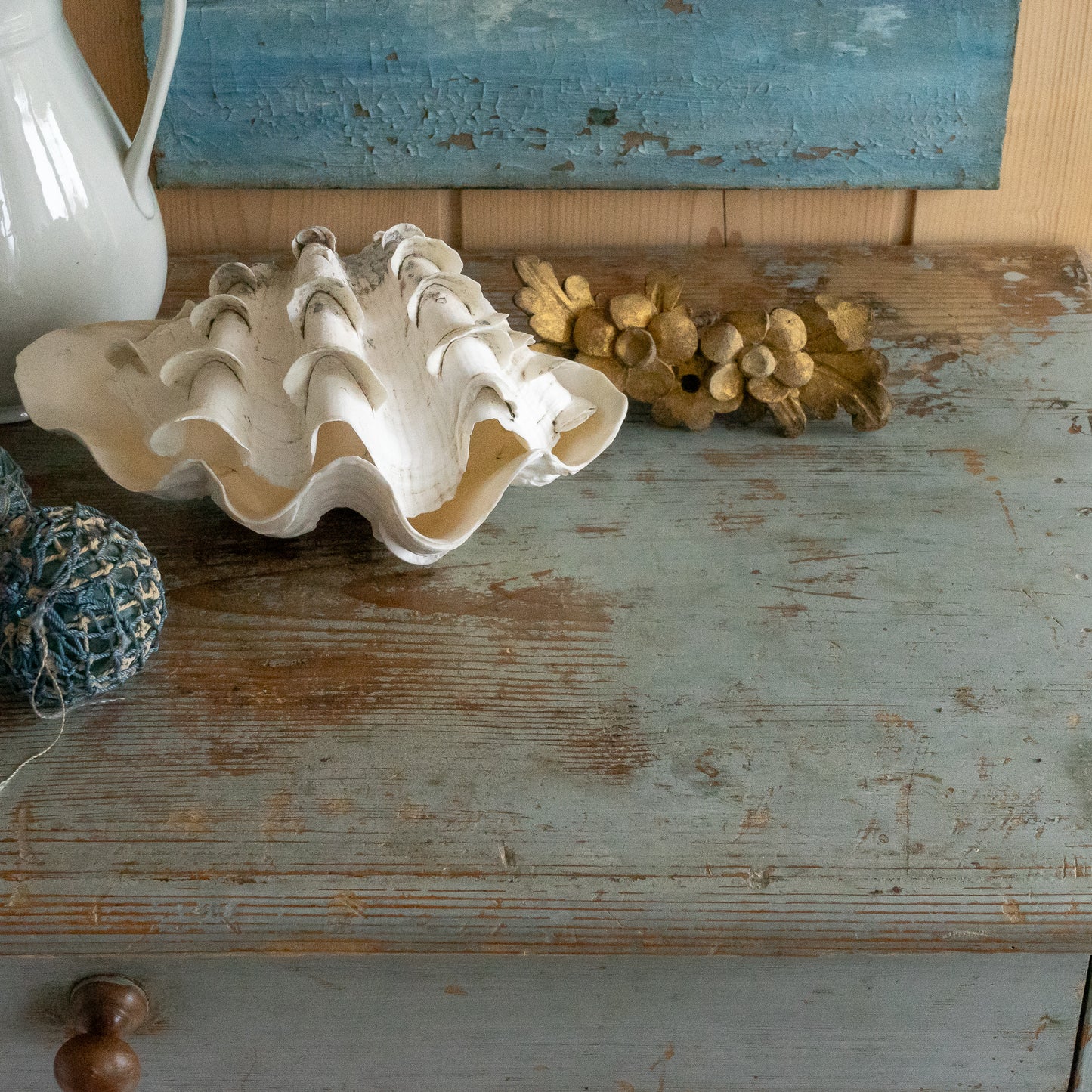Rustic Original Painted Grey Cupboard