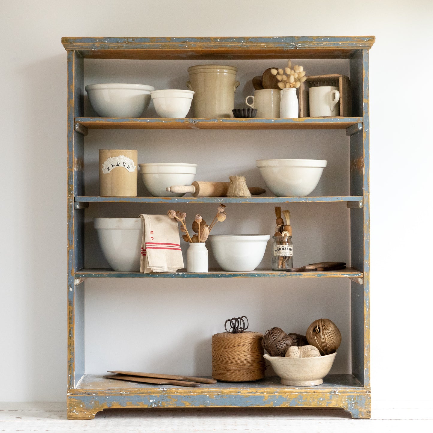 Rustic Painted Floor Standing Shelf
