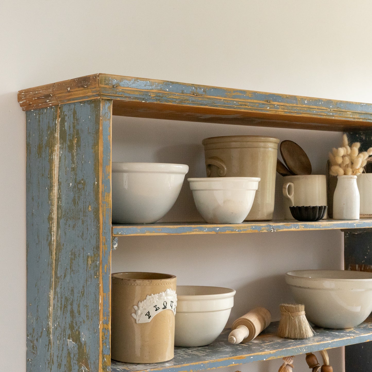 Rustic Painted Floor Standing Shelf