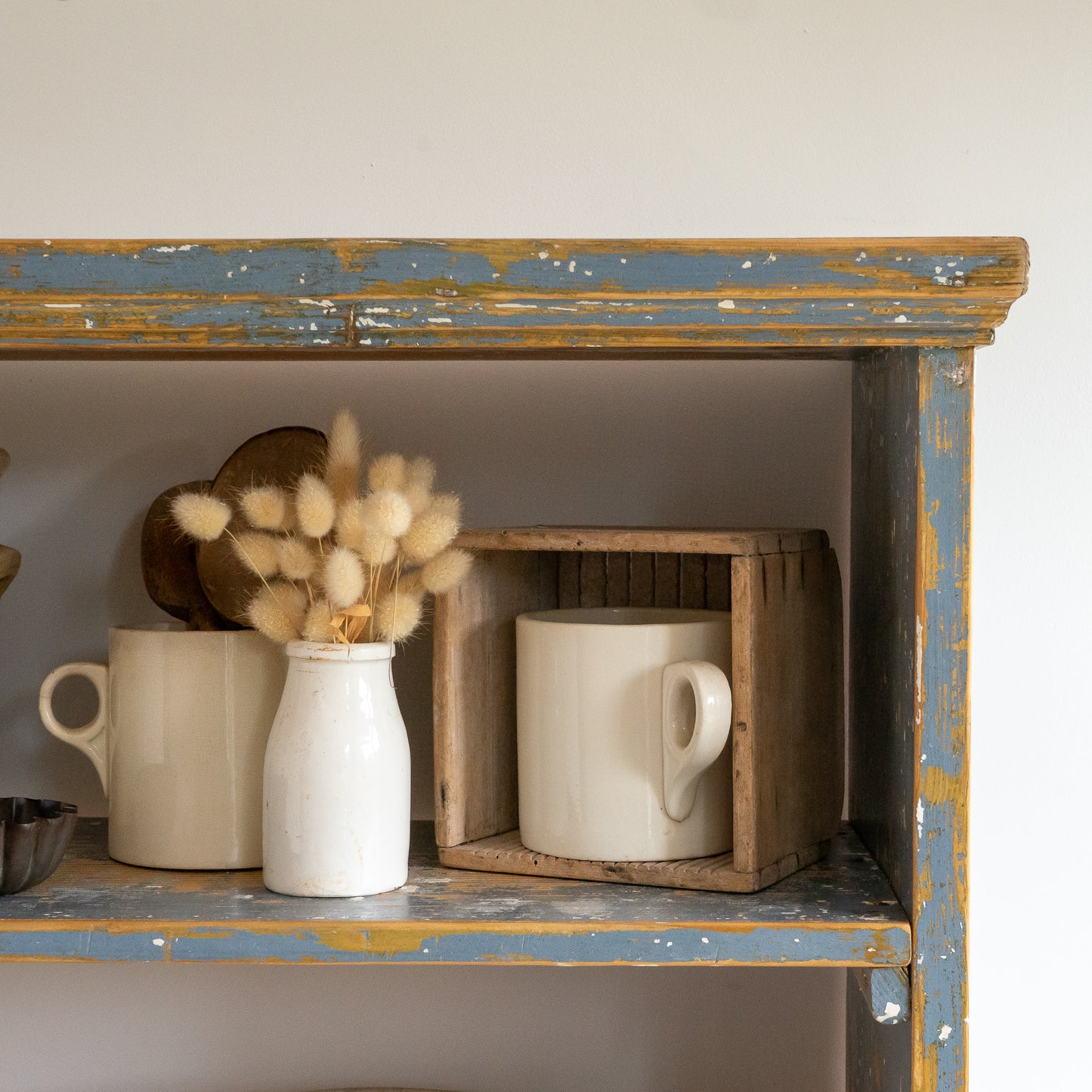 Rustic Painted Floor Standing Shelf