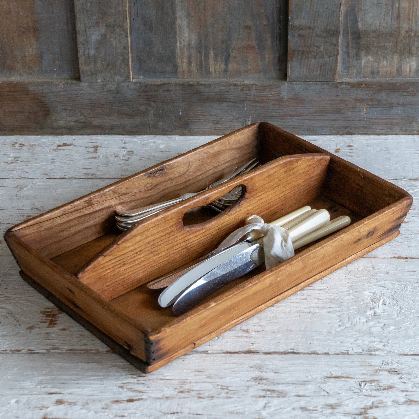 Rustic Pine Cutlery Tray