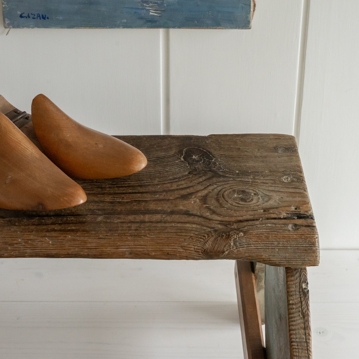 Rustic Scratch Built Wooden Steps Stand