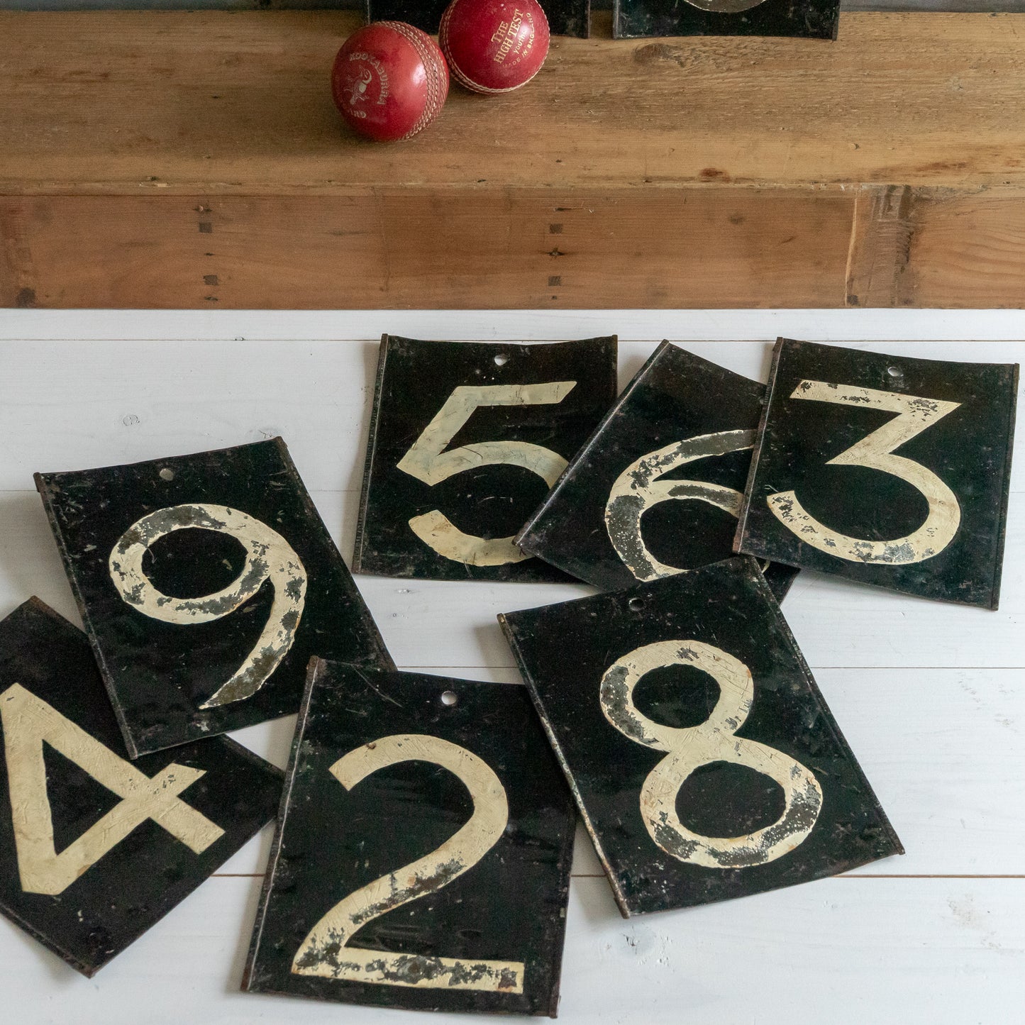Rustic Tin Handpainted Scoreboard Numbers