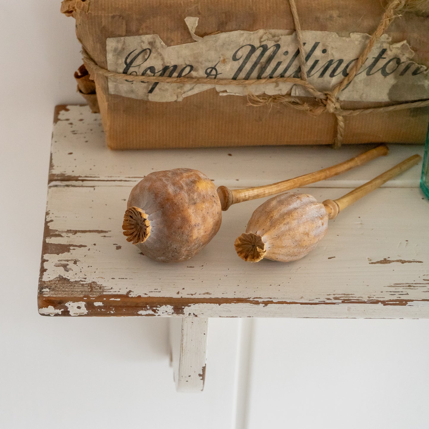 Rustic White Painted Shelf