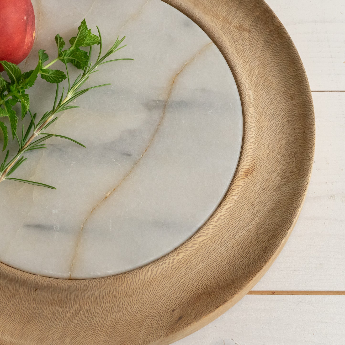 Rustic Wood and Marble Chopping Board