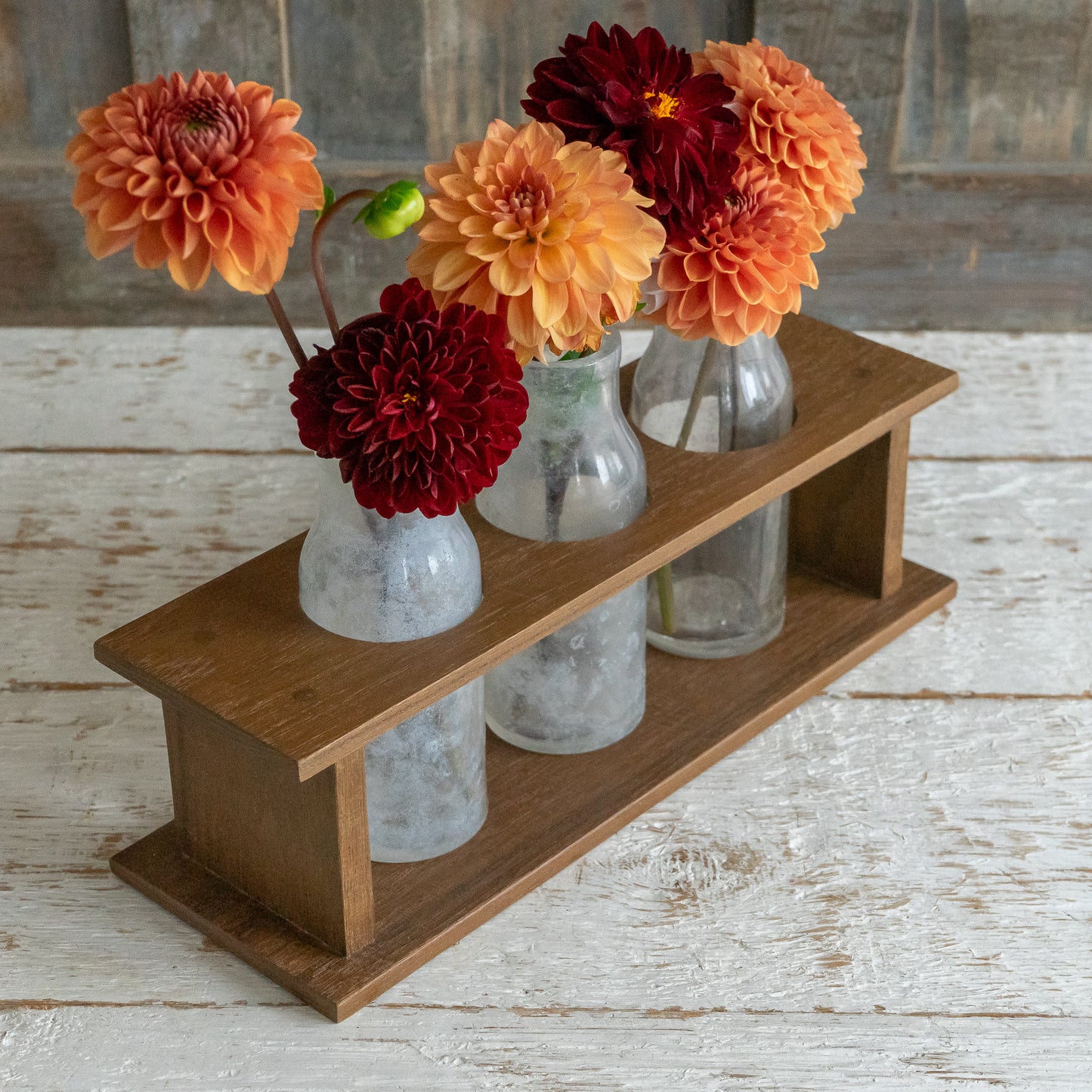Rustic Wooden Bottle Rack
