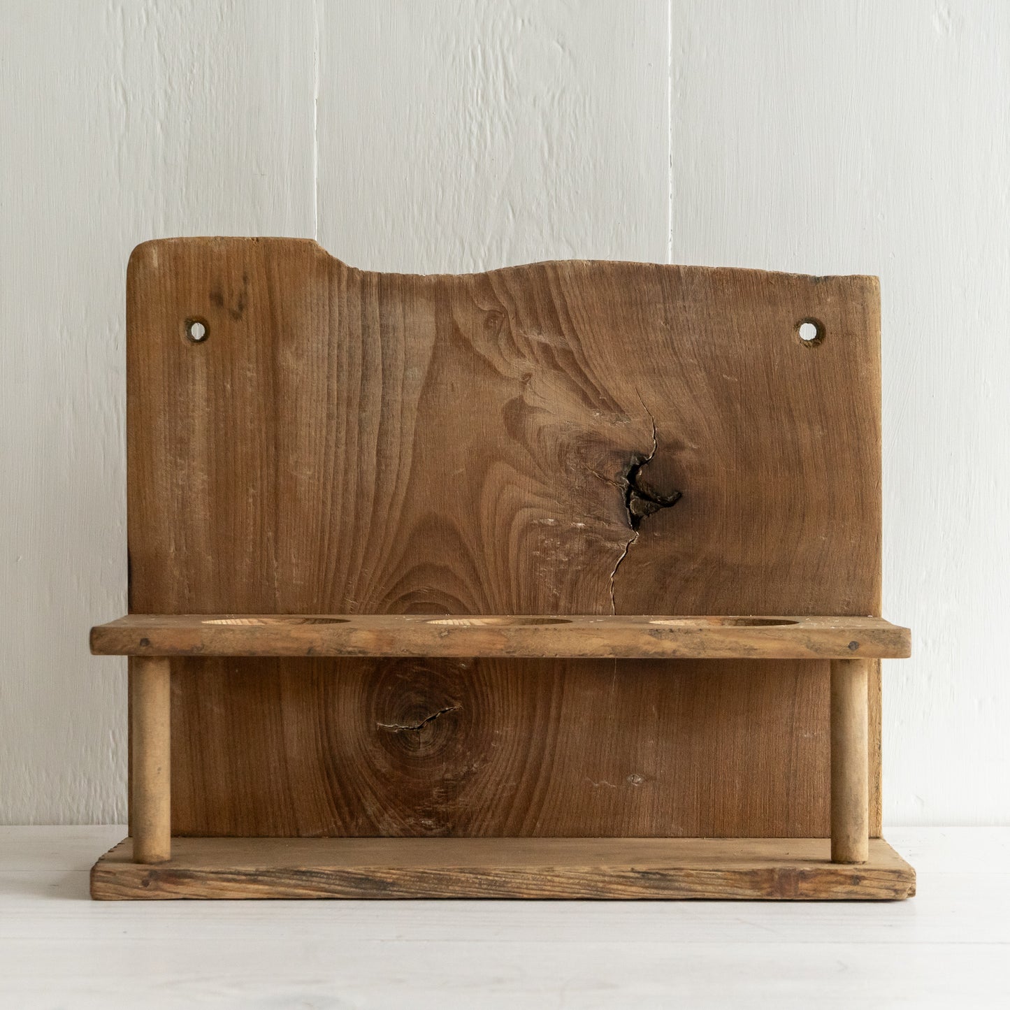 Rustic Wooden Bottle Rack