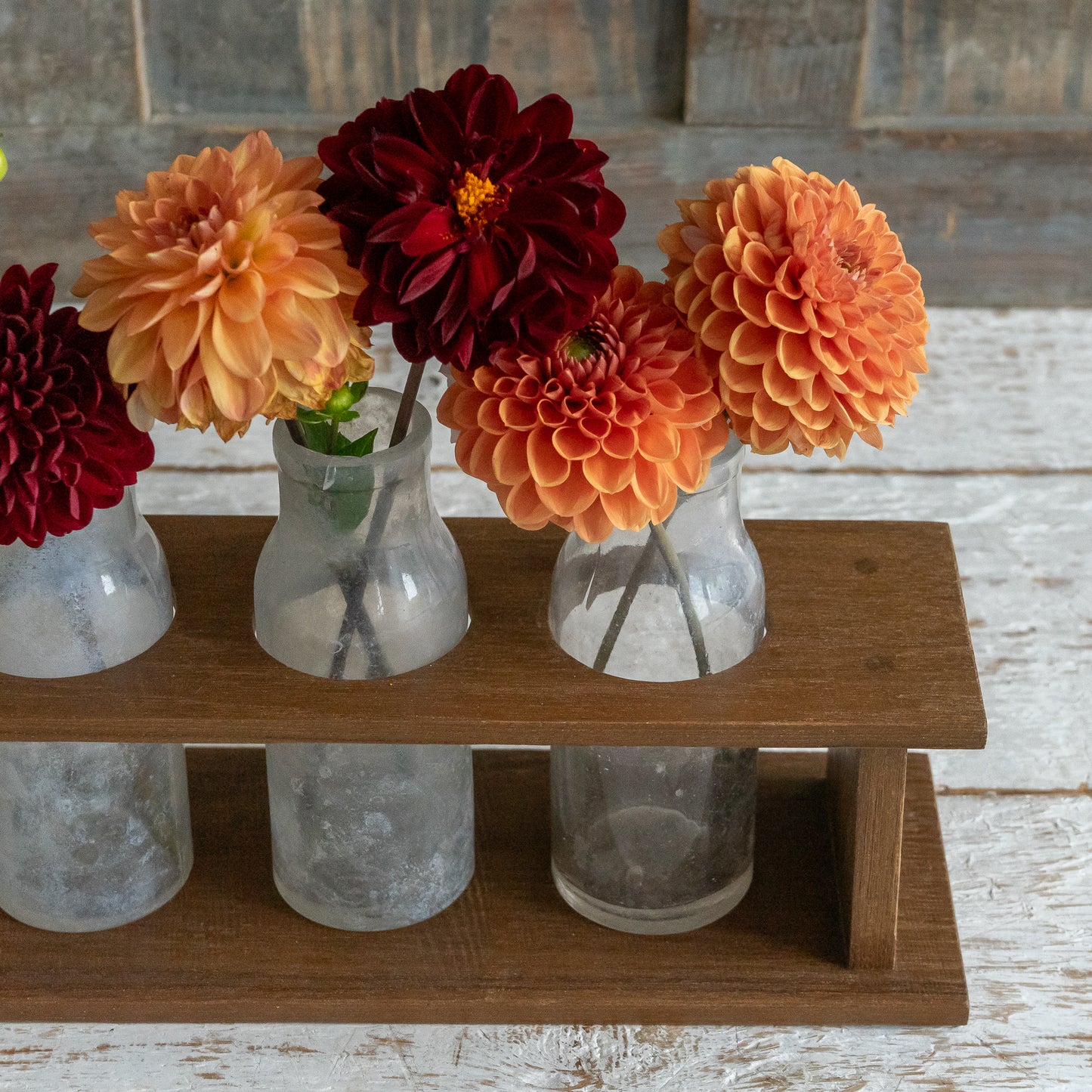 Rustic Wooden Bottle Rack