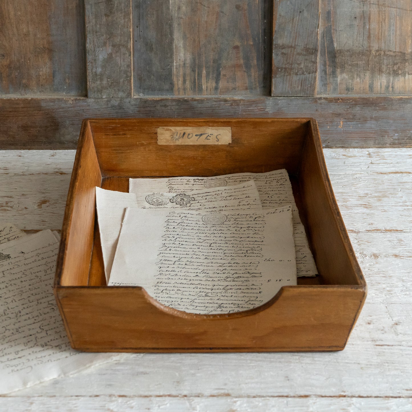Rustic Wooden Letter Tray