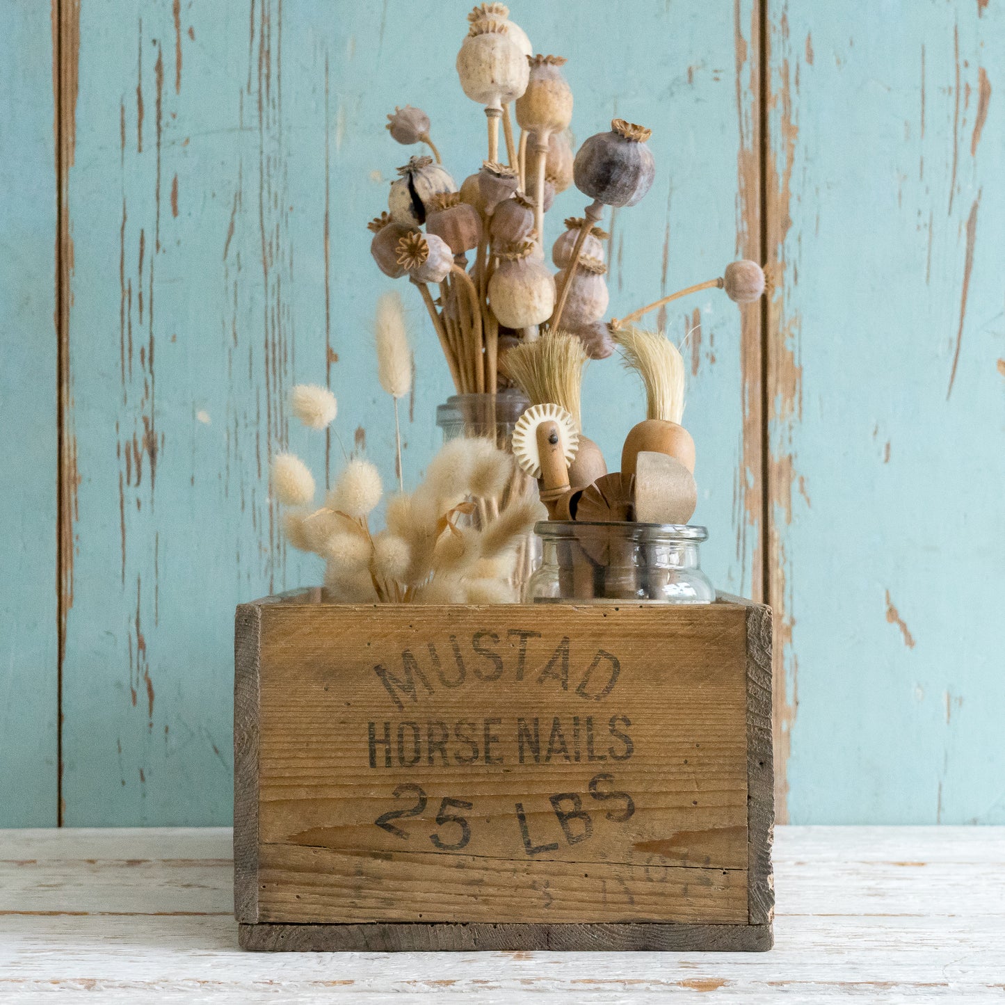 Rustic Wooden Nail Box Crate
