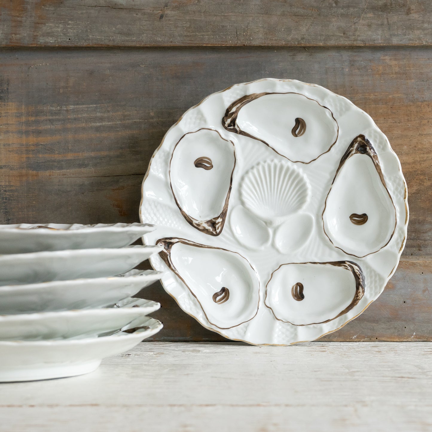 Decorative Ironstone Oyster Plate