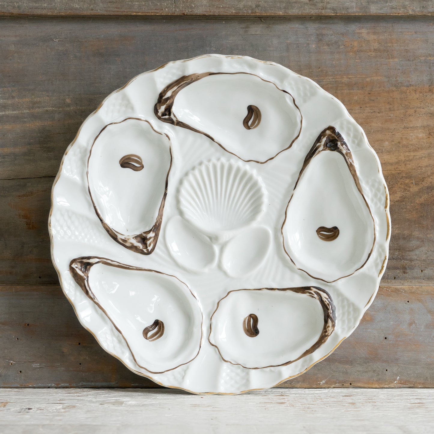 Decorative Ironstone Oyster Plate