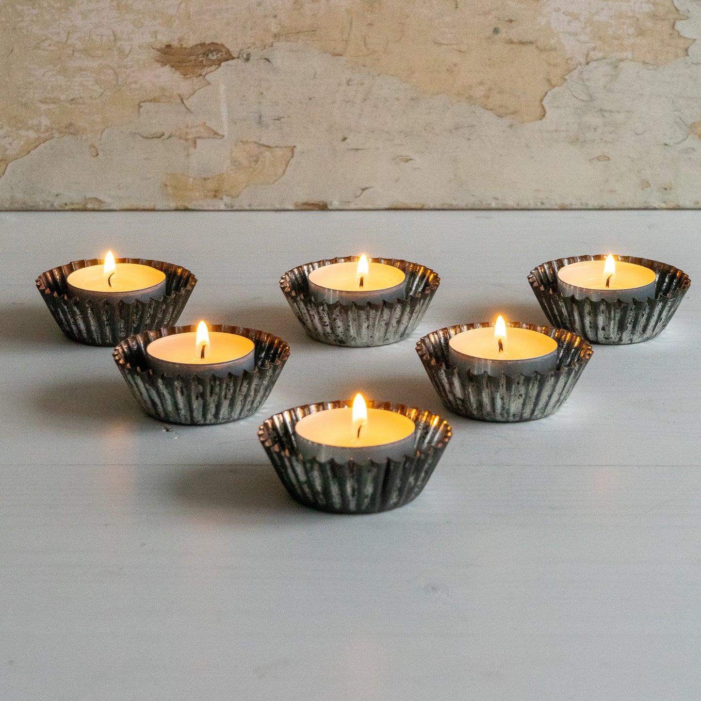 Set of 6 Rustic Fluted Patisserie Tins