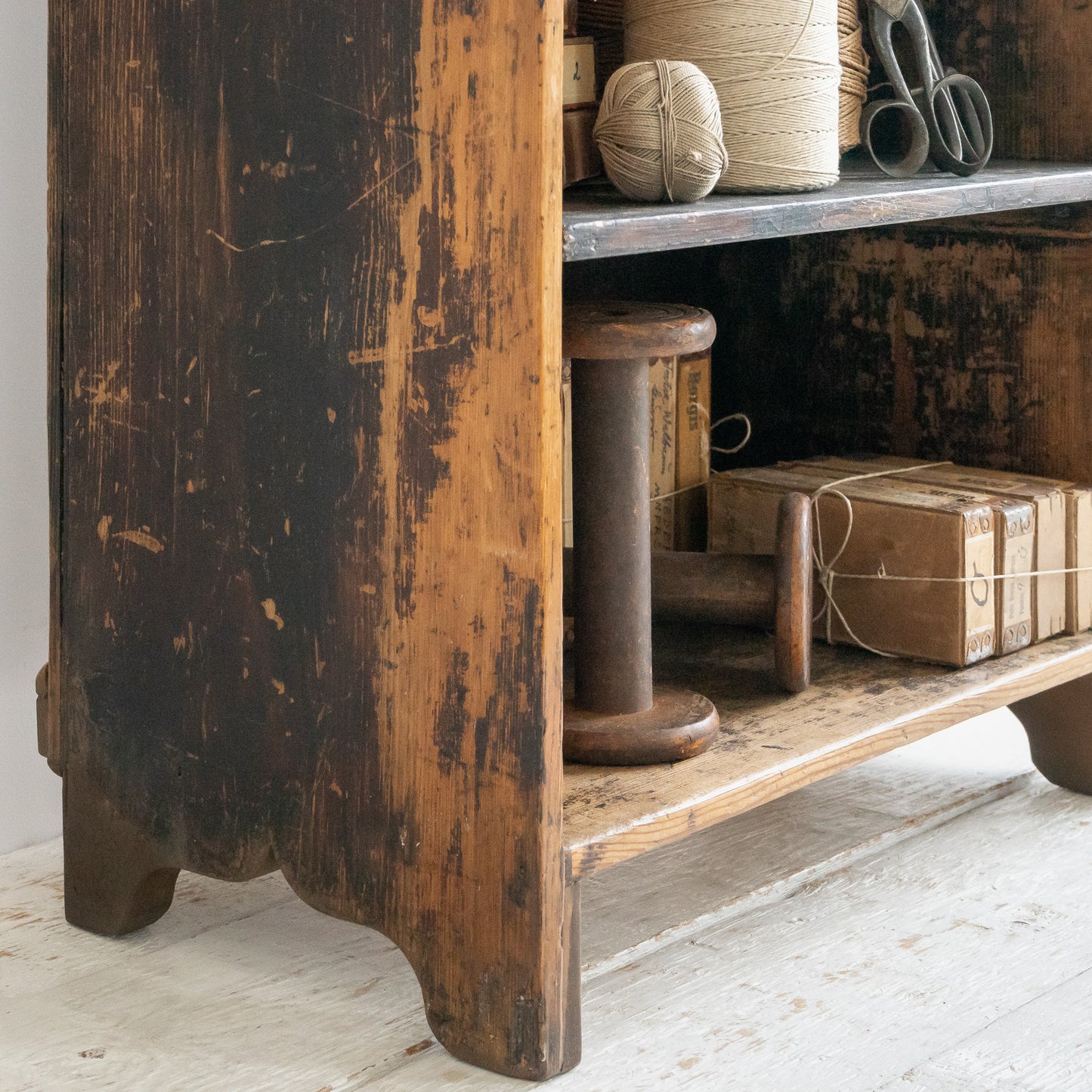 Slim Rustic Floor Standing Shelf