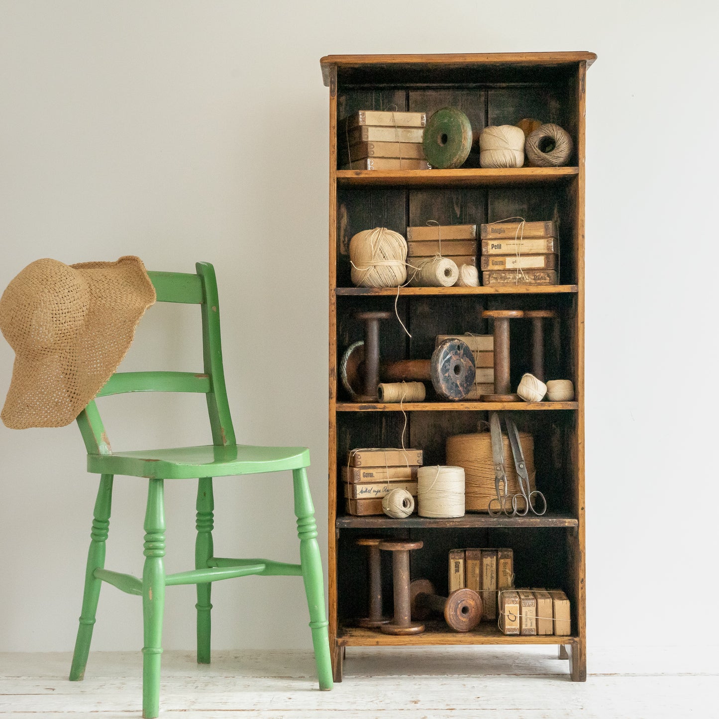 Slim Rustic Floor Standing Shelf