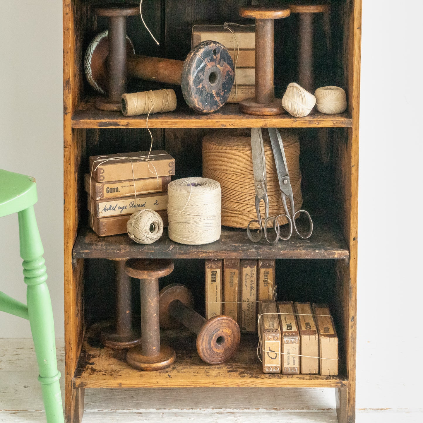 Slim Rustic Floor Standing Shelf