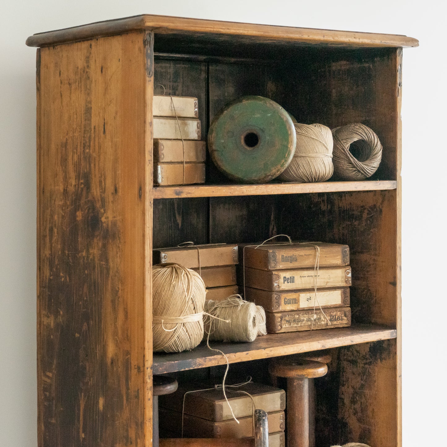 Slim Rustic Floor Standing Shelf