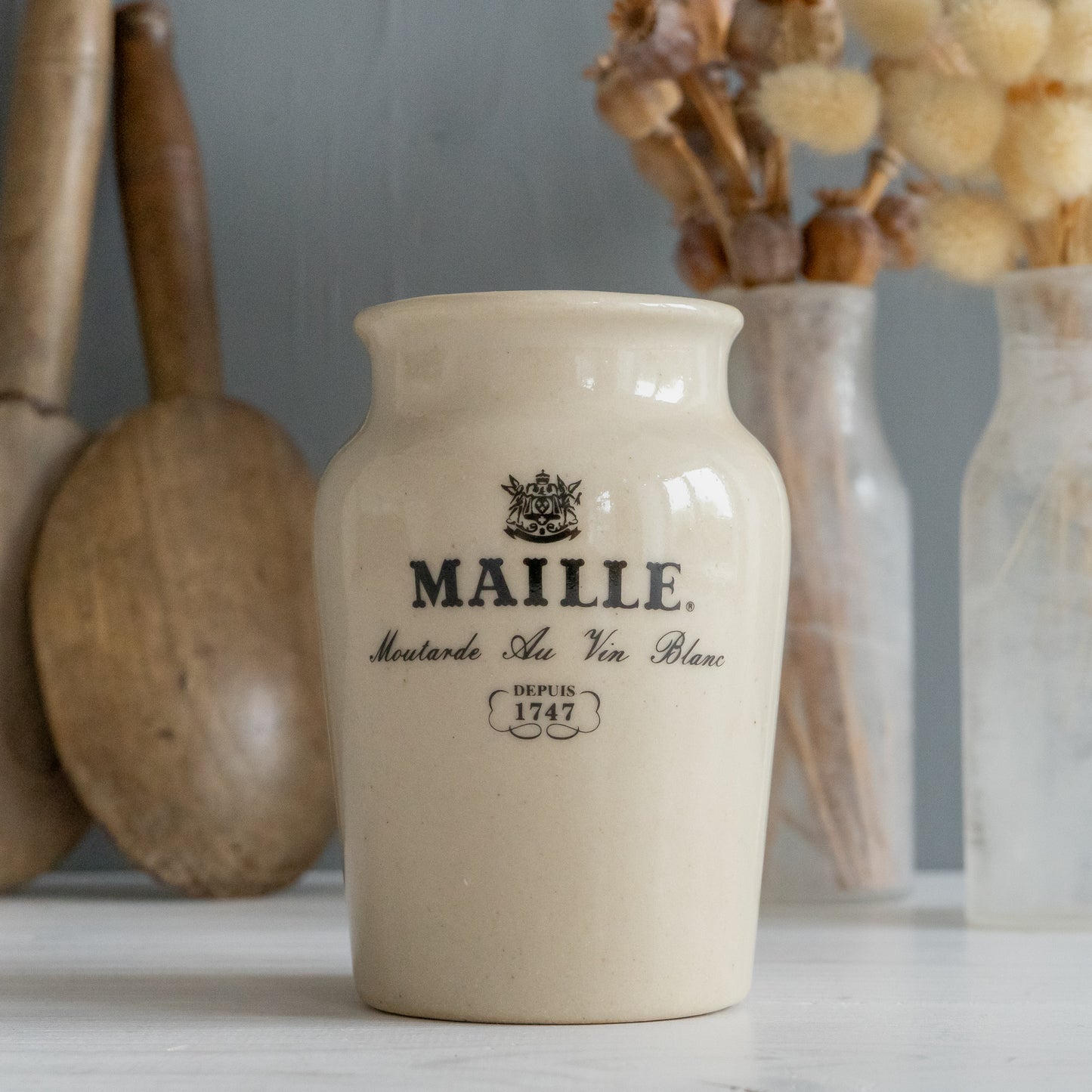 Stoneware Maille Mustard Pot
