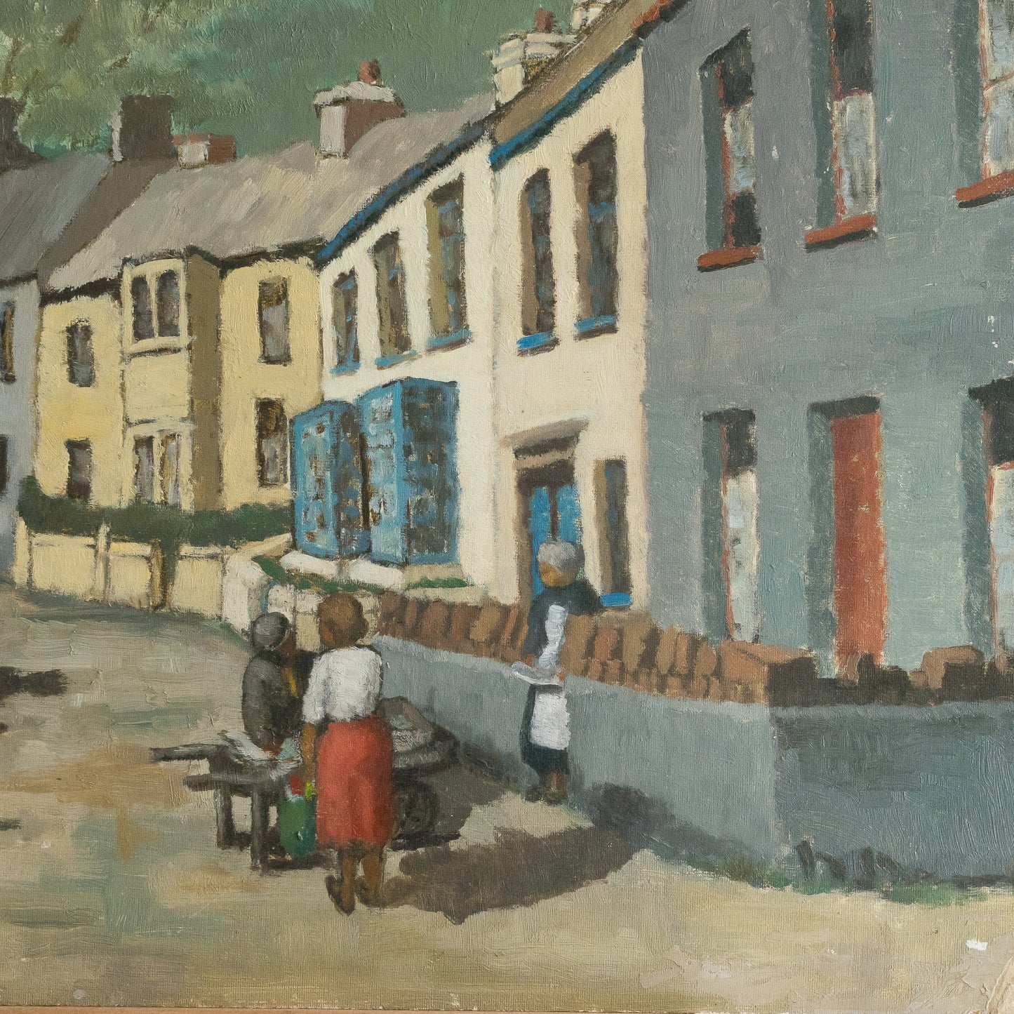 Streetscene Oil on Board Painting