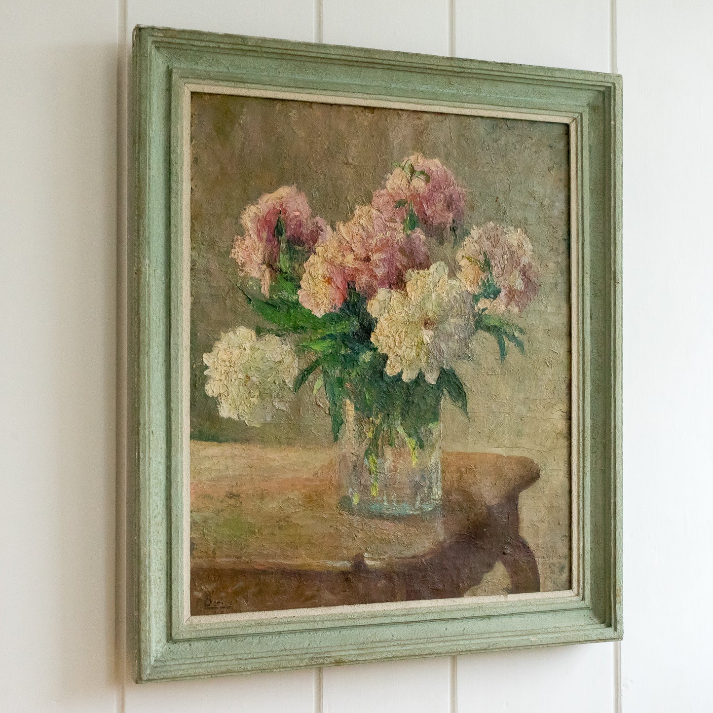 Stunning Large French Floral Oil Painting in Original Frame