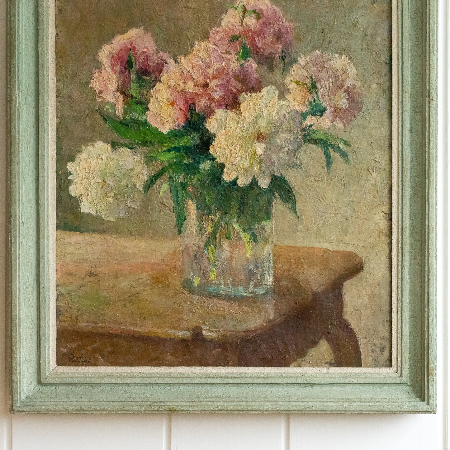 Stunning Large French Floral Oil Painting in Original Frame