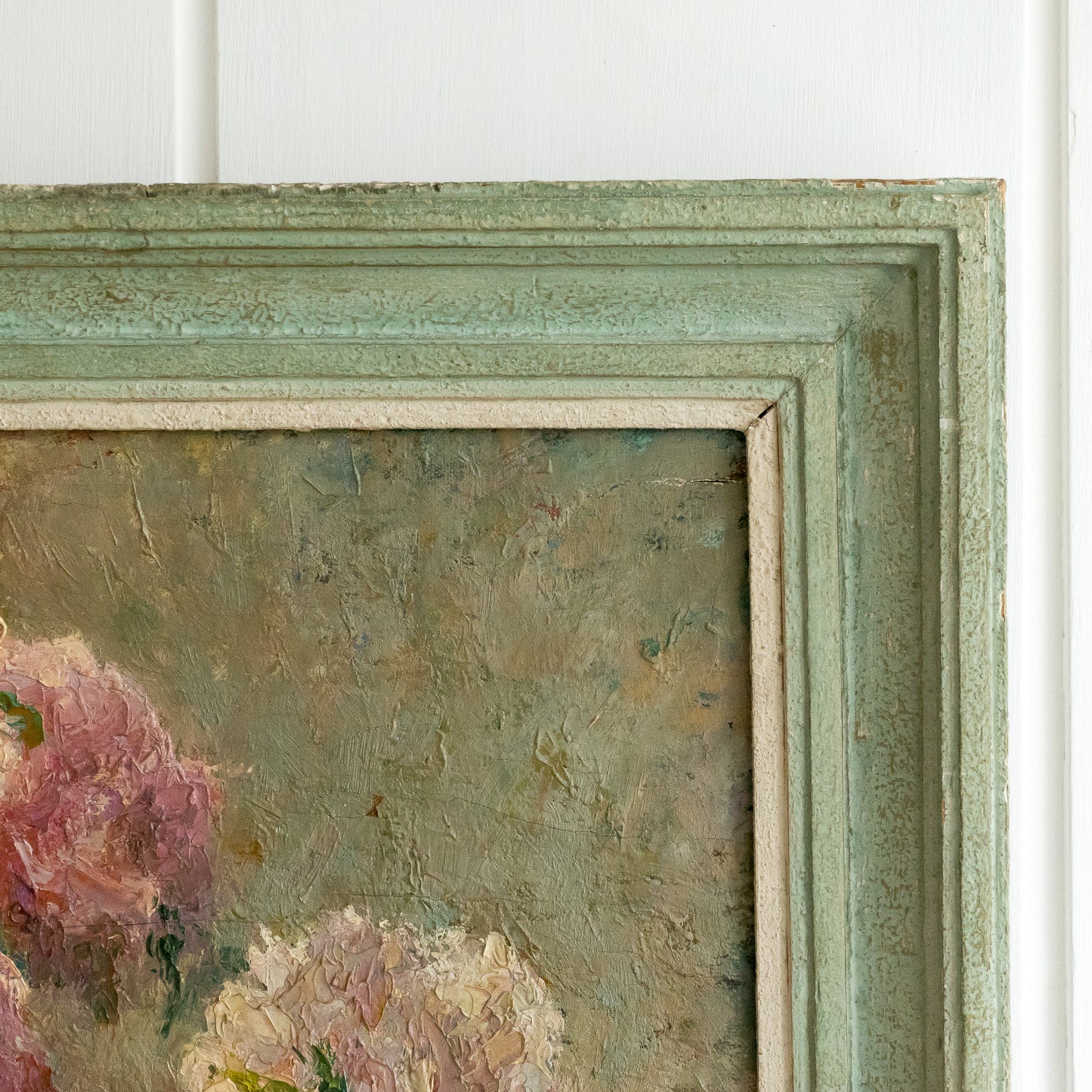 Stunning Large French Floral Oil Painting in Original Frame