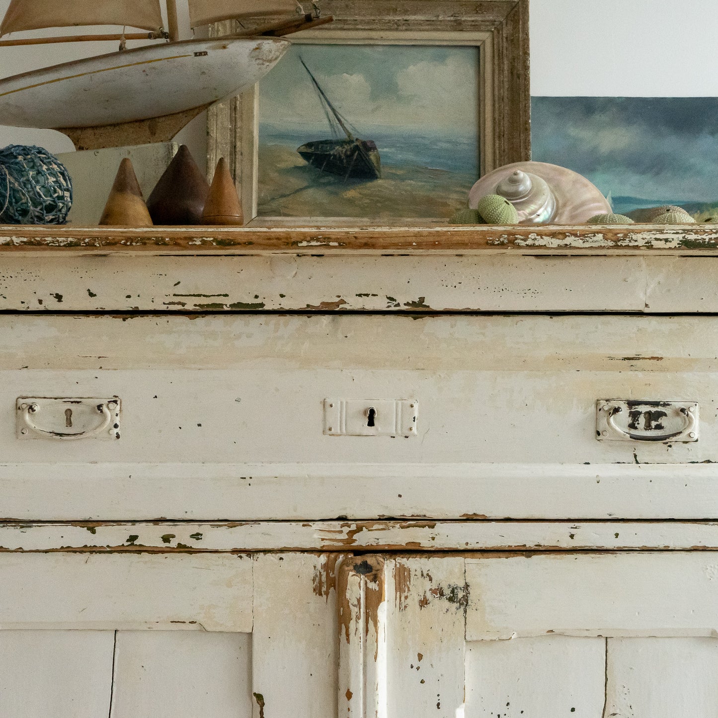Timeworn Painted Rustic Cupboard