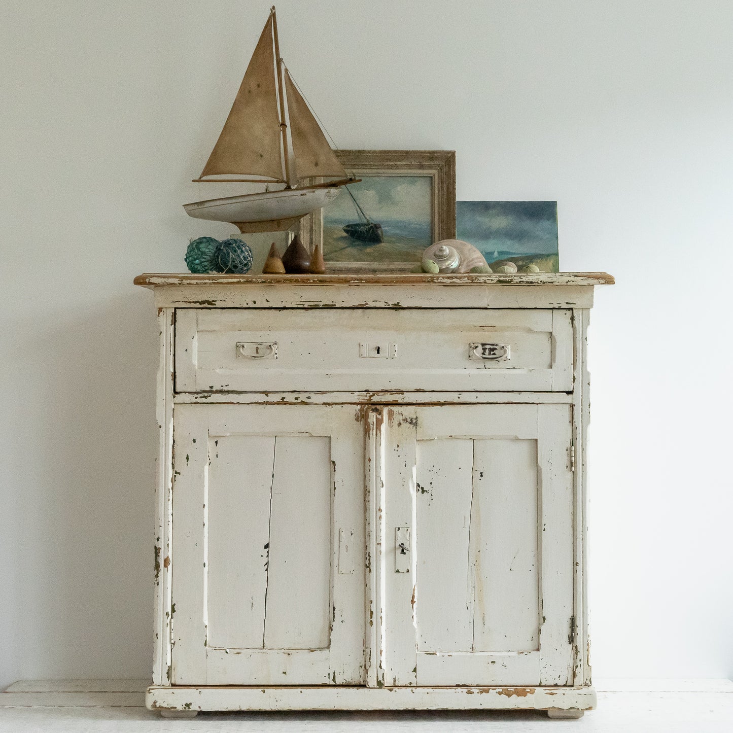 Timeworn Painted Rustic Cupboard