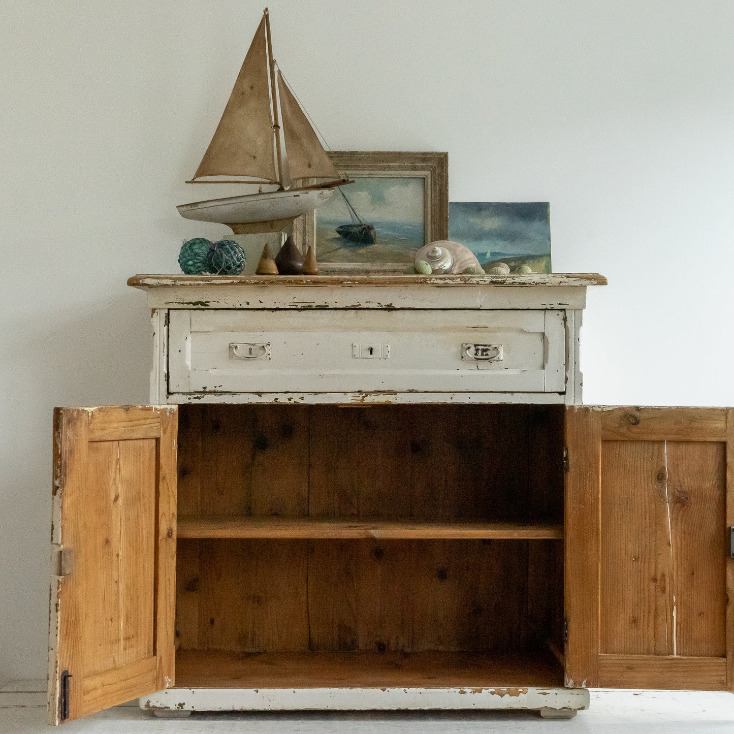 Timeworn Painted Rustic Cupboard