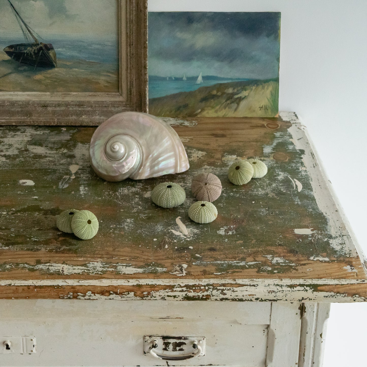 Timeworn Painted Rustic Cupboard
