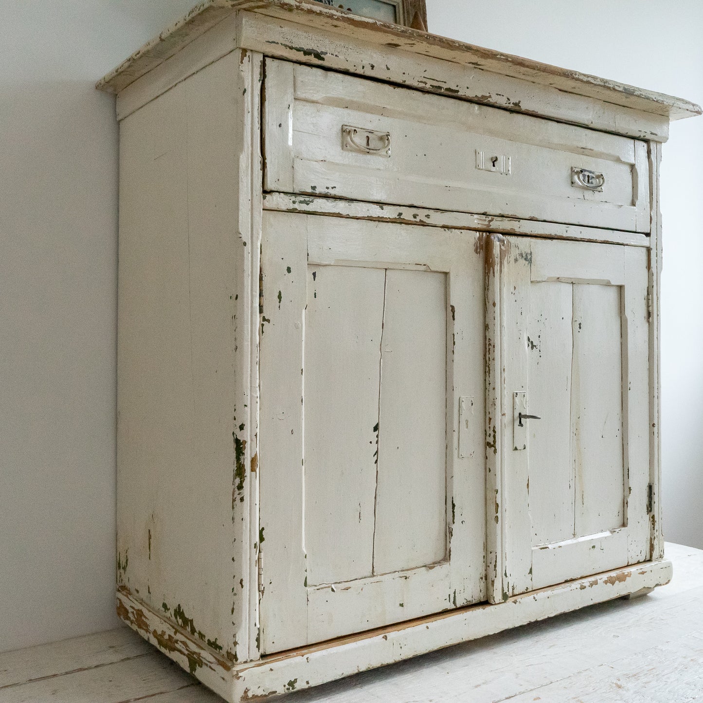 Timeworn Painted Rustic Cupboard