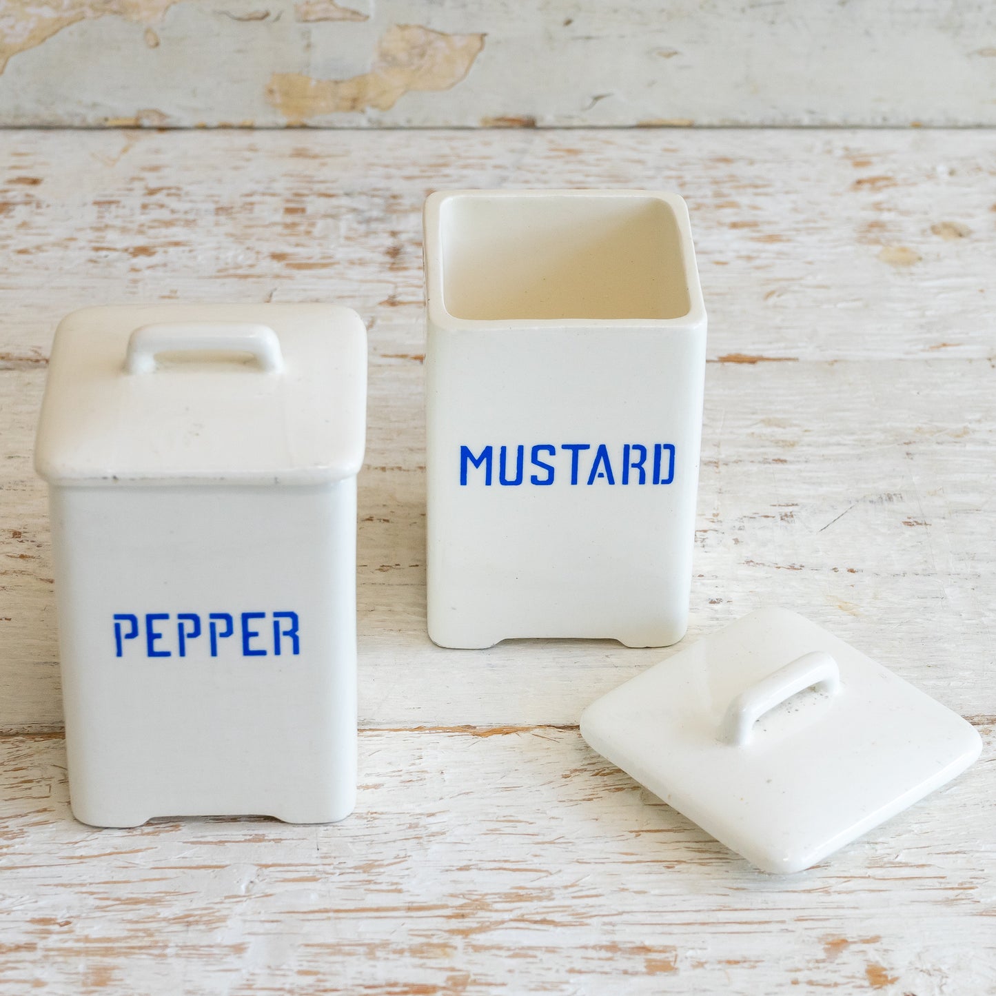 Vintage PEPPER and MUSTARD Pots