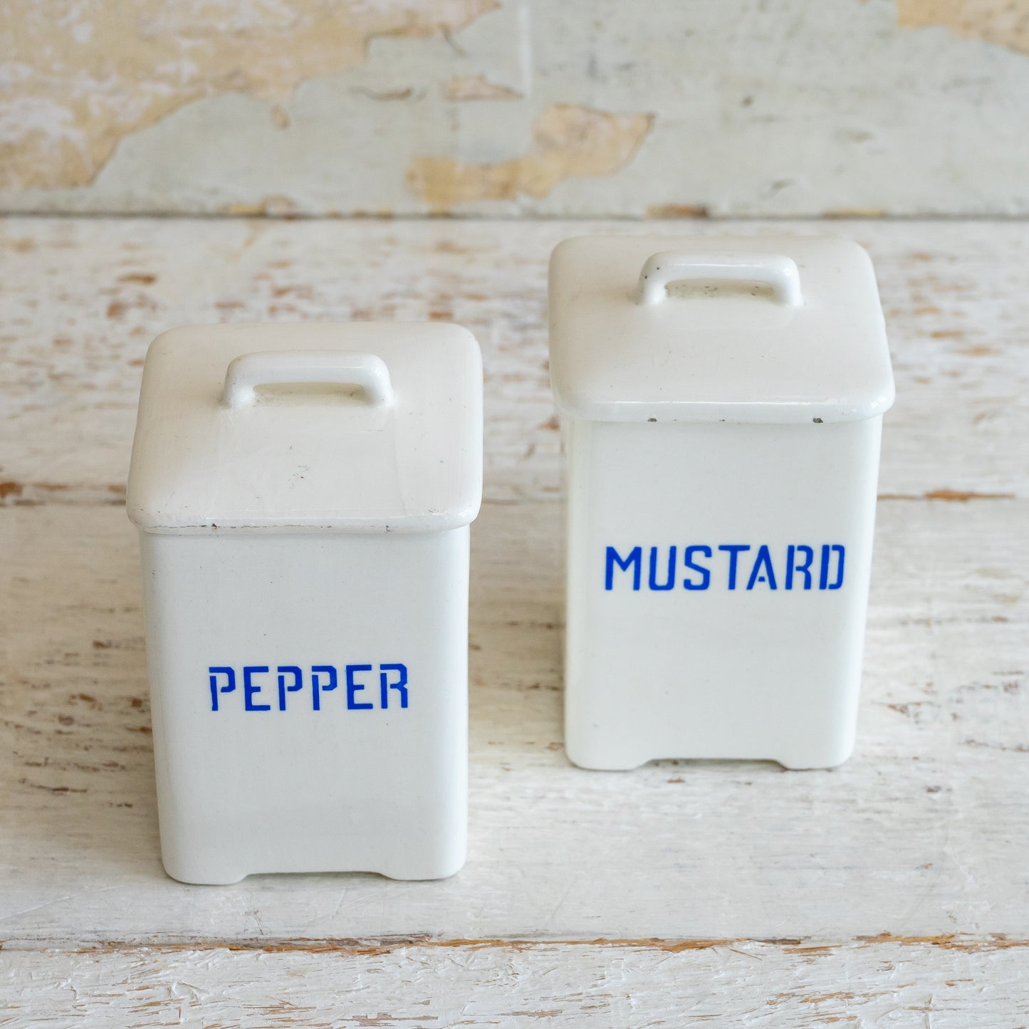 Vintage PEPPER and MUSTARD Pots