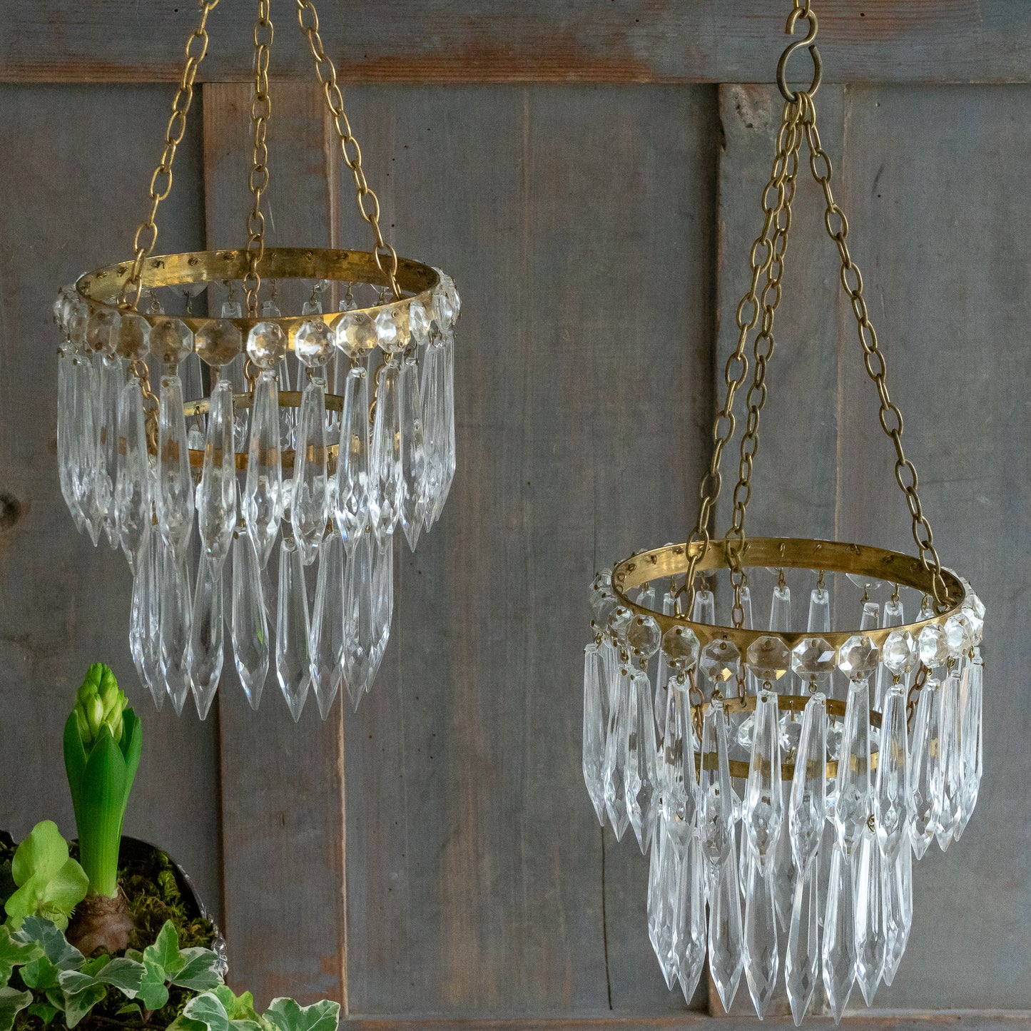 Vintage Crystal Glass Chandelier