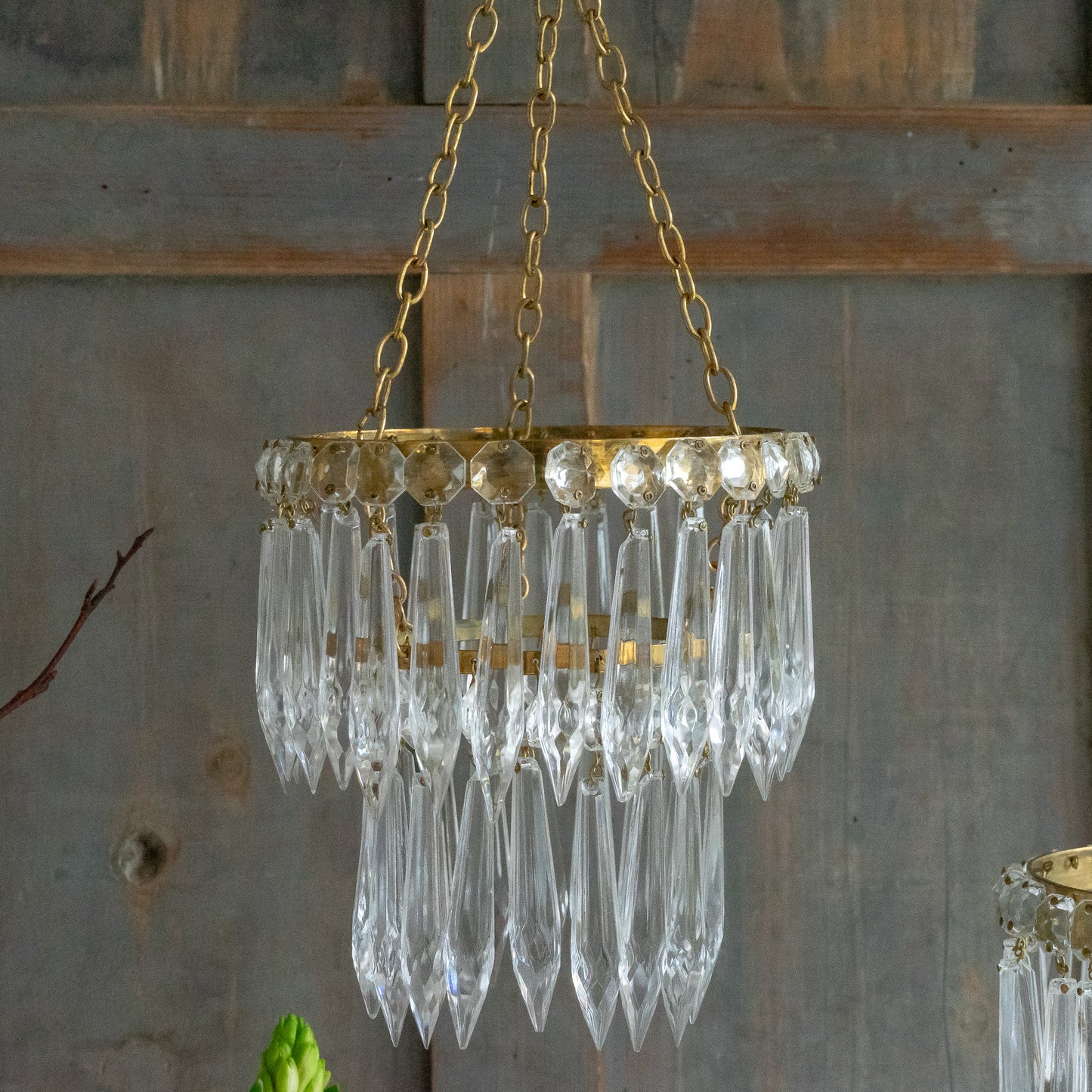 Vintage Crystal Glass Chandelier